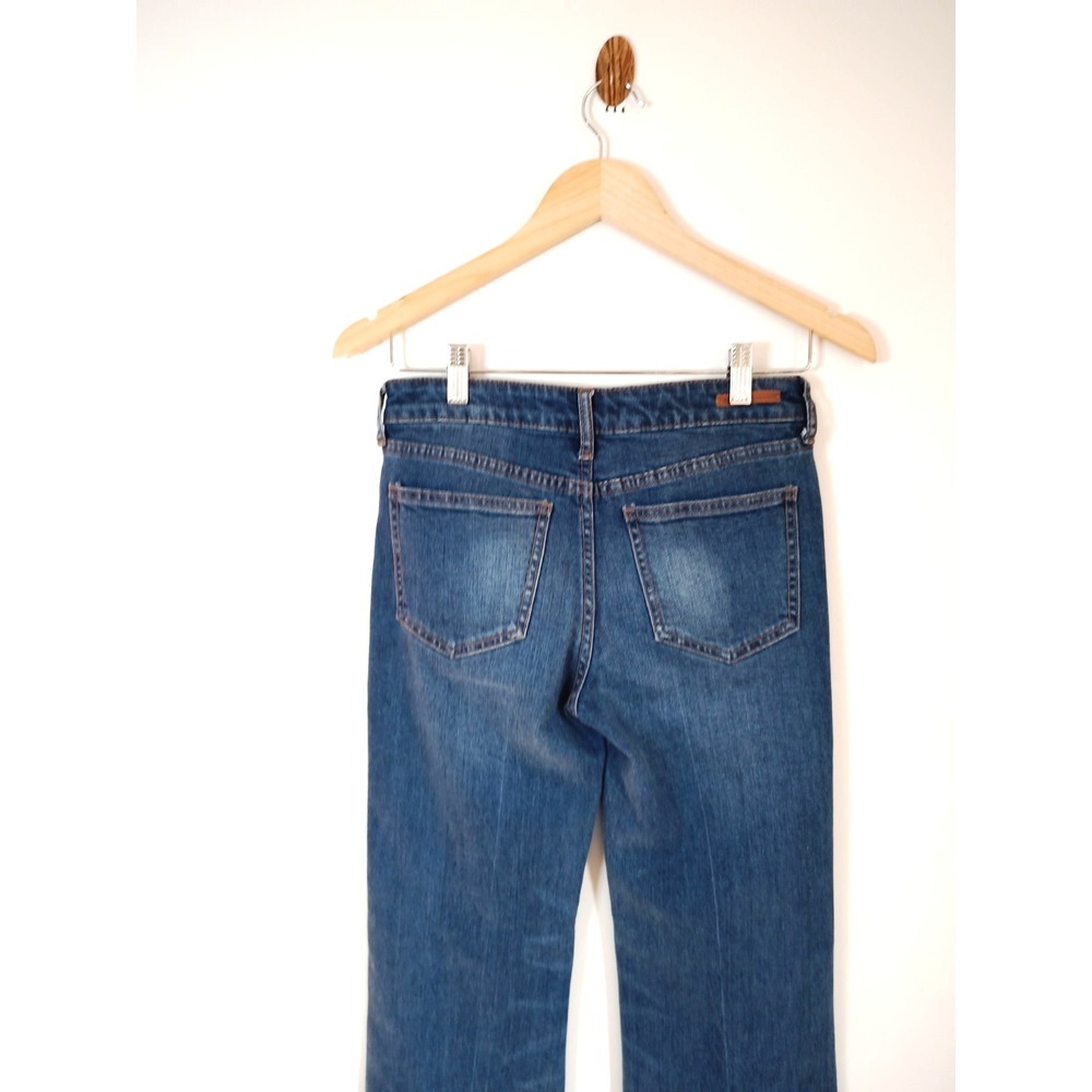 Anthropologie Pilcro and the Letterpress Medium Wash Flare Leg Jeans Fray Hem 25 - Picture 6 of 13